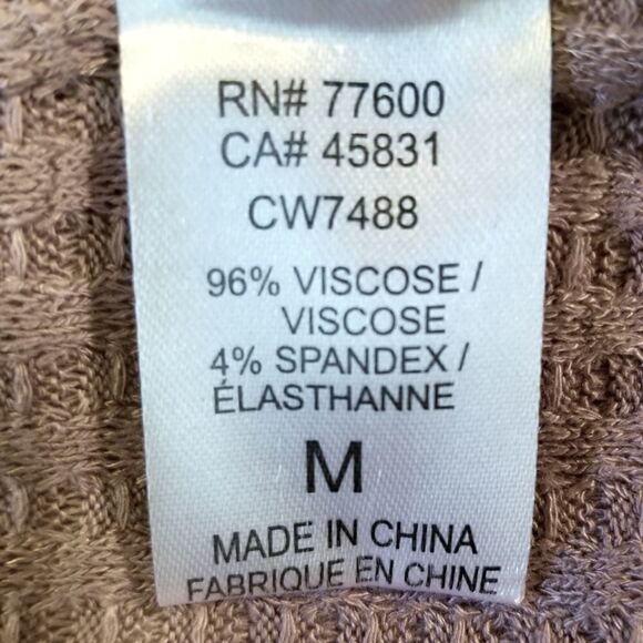 Chaser Keelia Blush Split Neck Thermal Knit Top Size M - Picture 9 of 10